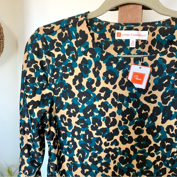 NWT Jude Connally Delilah Cheetah Print Peplum Top - Picture 4 of 15